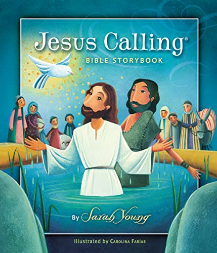 “Jesus Calling” Bible Storybook cover with Jesus and diverse figures.