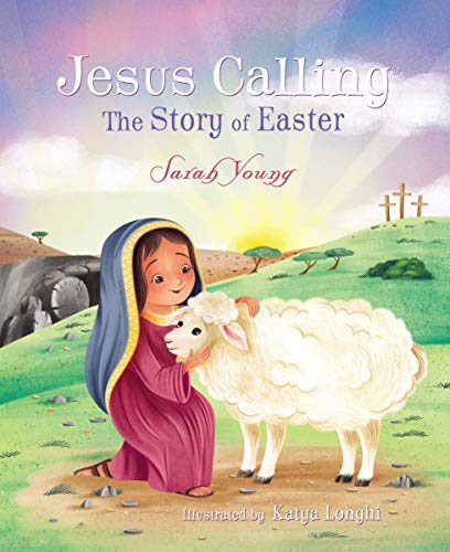 Board book cover depicting a girl with a lamb and Easter scene.