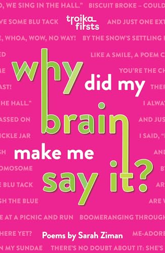 Pink cover with green text reading "Why did my brain make me say it?".