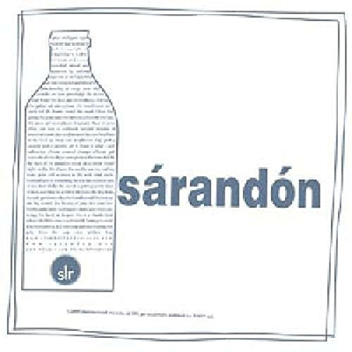 A vinyl record sleeve with a bottle illustration and "sárandón" text on a white background.