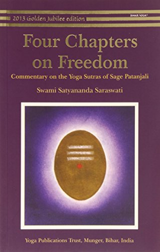 Purple book cover titled Four Chapters on Freedom with a central glowing oval illustration.