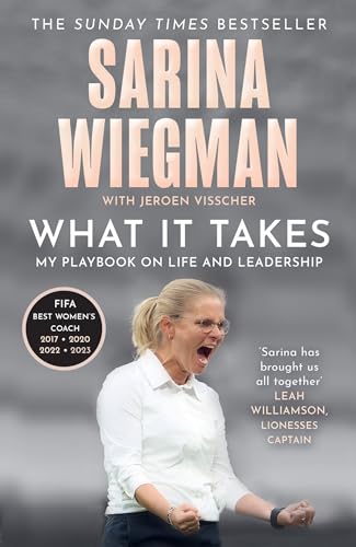 Book cover featuring Sarina Wiegman, a woman with blonde hair, in a white shirt.
