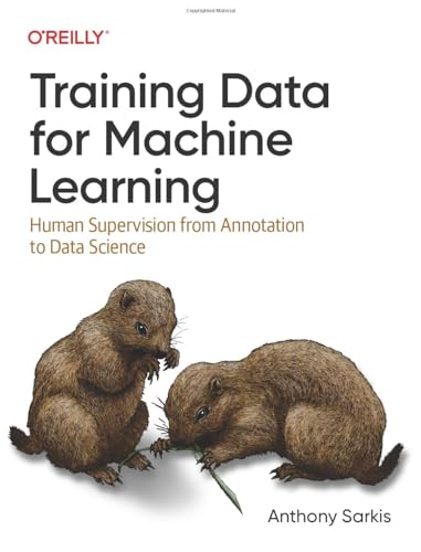 Book cover: "Training Data for Machine Learning" with two prairie dogs.