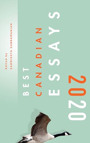 Book cover: “Best Canadian Essays 2020” with a goose in flight.