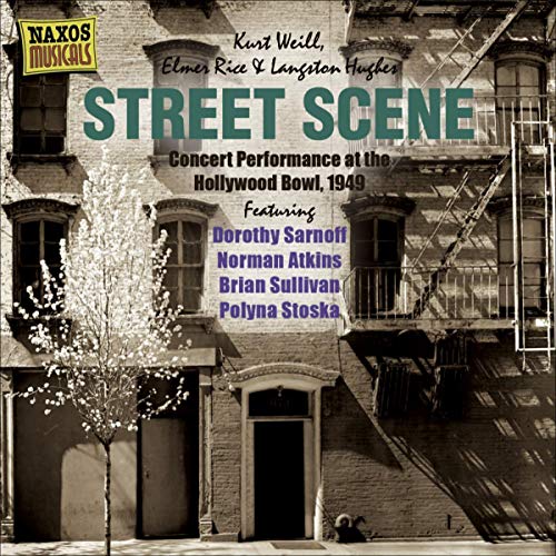 CD cover for Kurt Weill's "Street Scene" with a building facade.