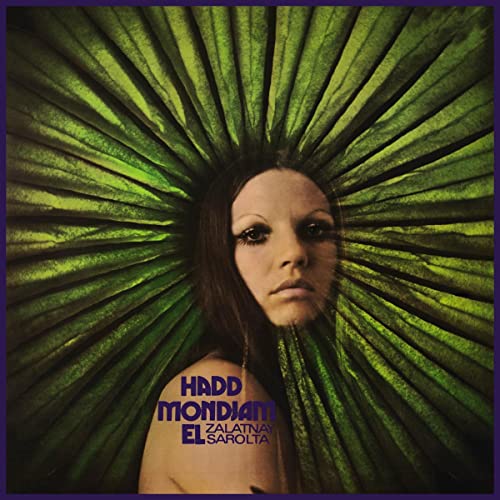 Sarolta Zalatnay album cover with a woman’s face and radiating lines.