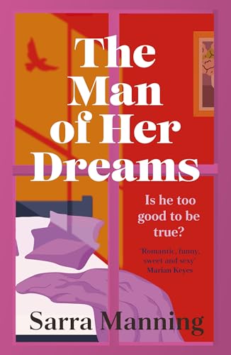 Book cover: "The Man of Her Dreams" with bedroom scene and bird.