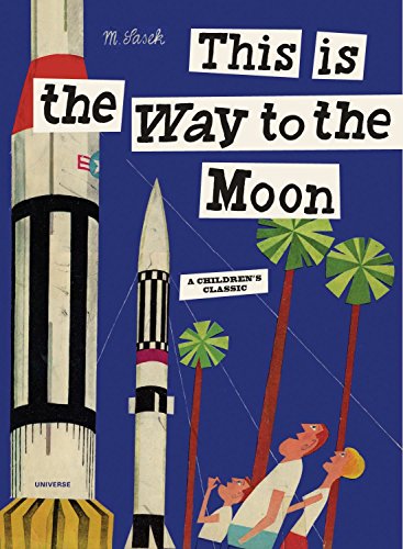 Book cover with rockets, palm trees, and people looking up.