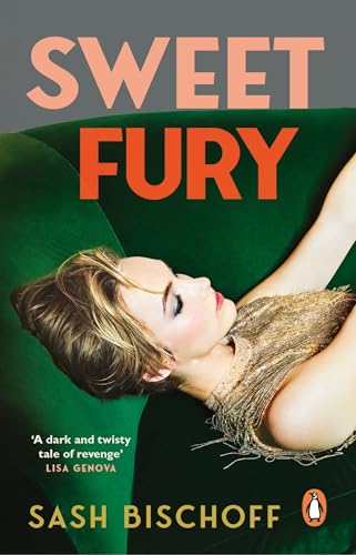 Book cover: woman reclining on a green velvet sofa, titled “Sweet Fury”.