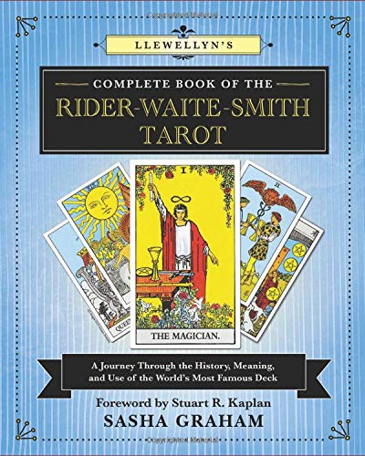 Book cover featuring tarot cards, including "The Magician," with blue textured background.