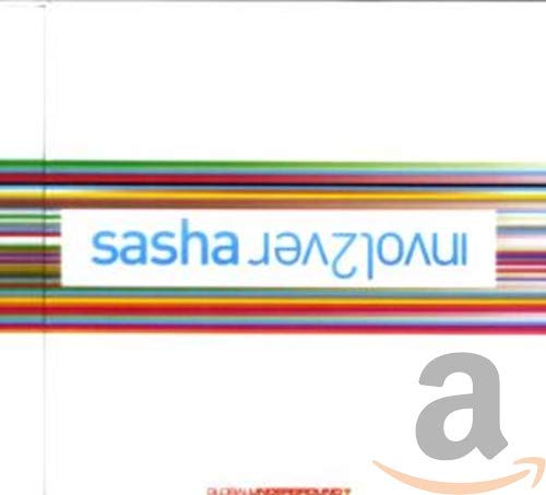 CD cover for Sasha’s “Invol2ver” with colorful stripes and Amazon logo.