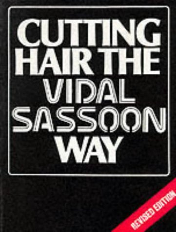 Book cover: "Cutting Hair the Vidal Sassoon Way" with textured black background.