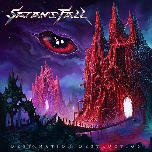Album cover: fiery red landscape with a large, glowing eye above.
