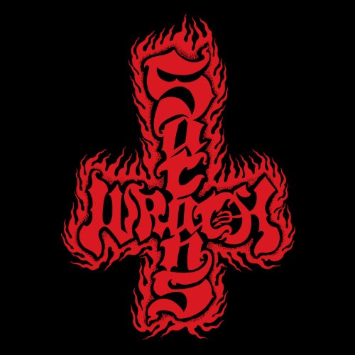 Red, flame-outlined cross with text on a black background, representing a vinyl album cover.