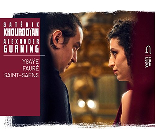 CD cover with two musicians facing each other, red and white design elements.