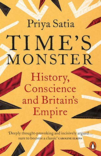 Book cover for "Time's Monster" with red paper shards and bold text.
