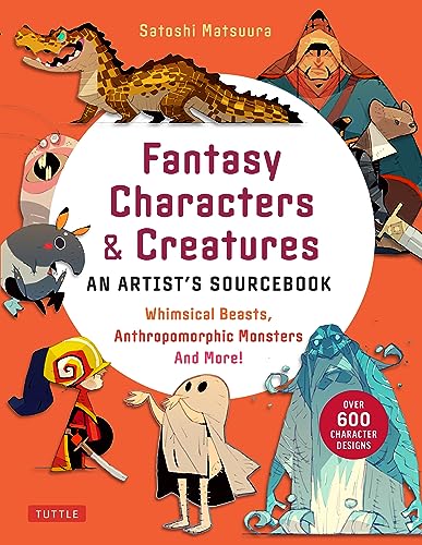 Book cover featuring illustrated fantasy creatures and character designs.