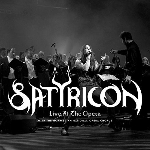 Black and white album cover featuring a metal band performing with an orchestra.