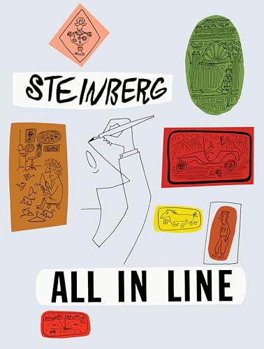 Book cover with illustrated vignettes and the title "All in Line".