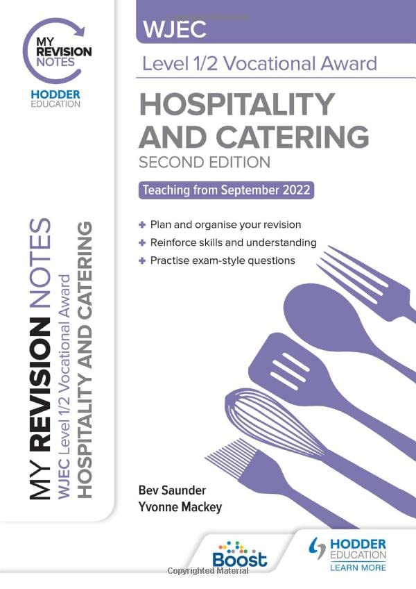 Purple cover of “My Revision Notes” for Hospitality and Catering.