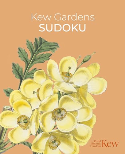 Book cover titled Kew Gardens Sudoku featuring a botanical illustration of yellow poppy flowers.