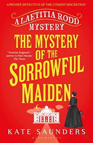 Book cover: red background, yellow title, woman in Victorian dress.