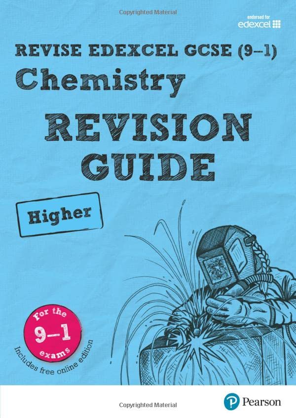 Pearson Edexcel GCSE Chemistry Higher revision guide cover with a welder illustration.