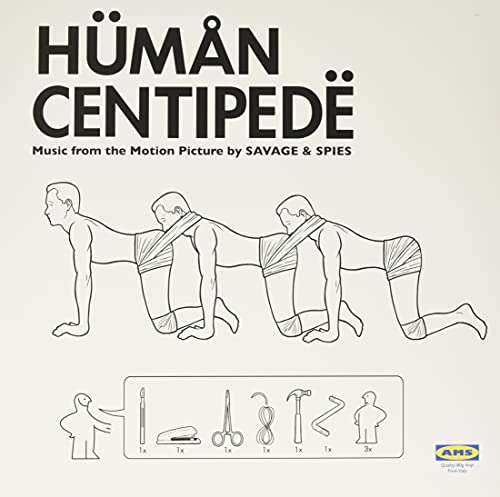 Human Centipede" soundtrack vinyl album cover with illustrated figures in a line.