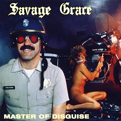 CD cover: man in police helmet, motorcycle, and partially nude woman.