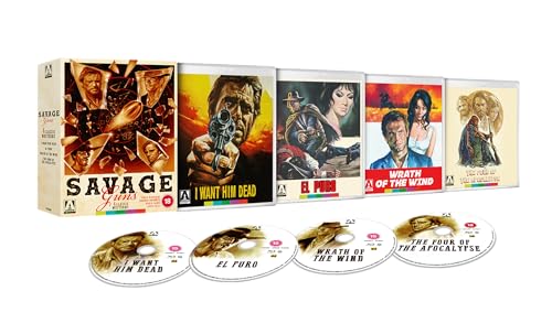 Blu-ray box set of four classic Western films with disc images.