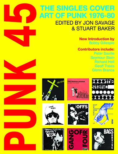 Book cover with yellow background, red text, and a grid of punk record covers.