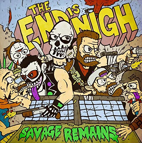 Cartoon album cover featuring skulls and horror movie characters.