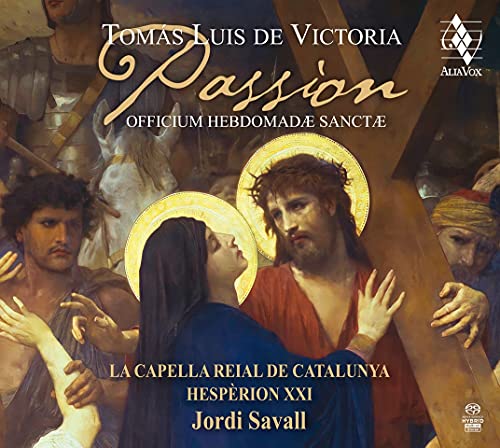CD cover: Religious painting of Jesus with the Virgin Mary and onlookers.