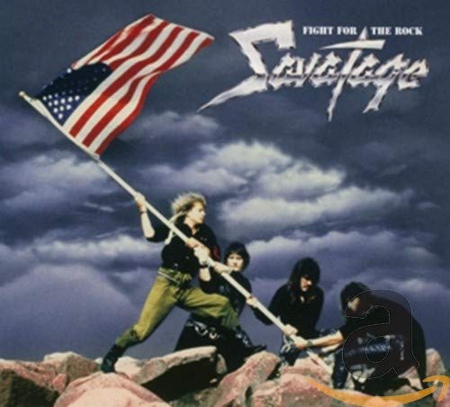 Savatage “Fight For The Rock” CD cover with waving American flag.