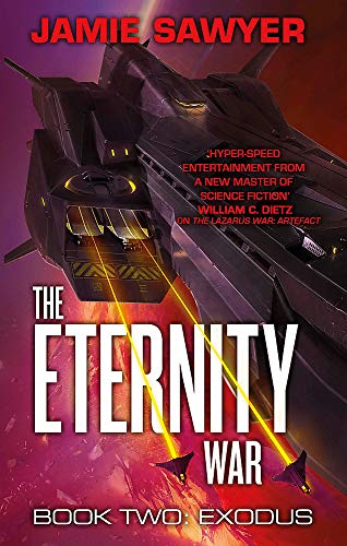 Science fiction book cover featuring a large spaceship and bold title text.