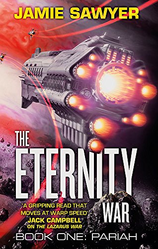 Sci-fi book cover featuring a large spaceship against a red and purple nebula.