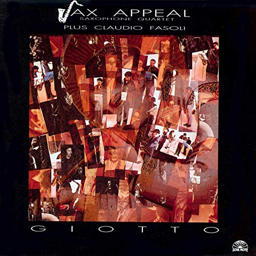 CD cover for "Sax Appeal Saxophone Quartet - Giotto" with abstract collage.