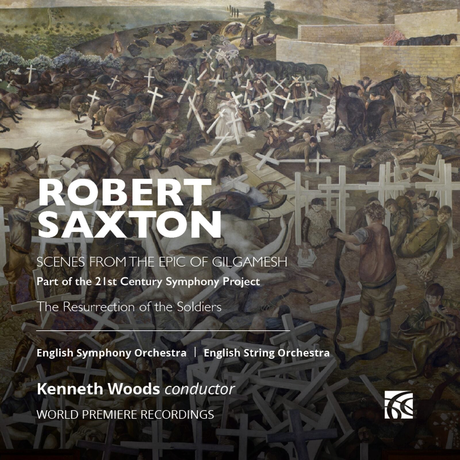 CD cover depicting a chaotic battle scene with crosses and soldiers.