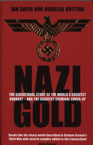 Book cover for Nazi Gold with a gold Nazi eagle emblem on red background.