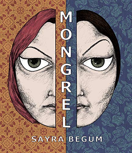 Book cover: split-face illustration with “Mongrel” vertically down the center.