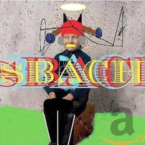 CD cover: person with red hat and headphones, abstract art.