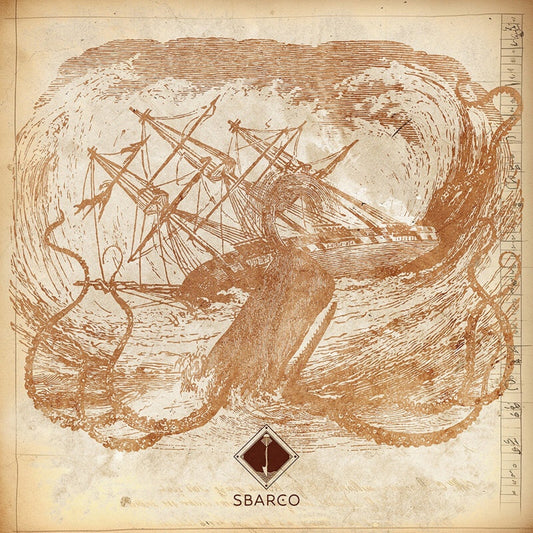 Vintage-style CD cover depicting a ship battling a large sea creature.