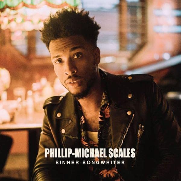 Phillip-Michael Scales album cover, portrait of a man in a leather jacket.