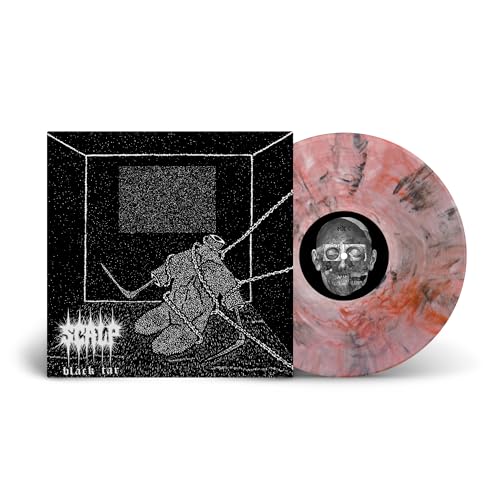 Scalp Black Tar vinyl record with black and white cover art and marbled vinyl.