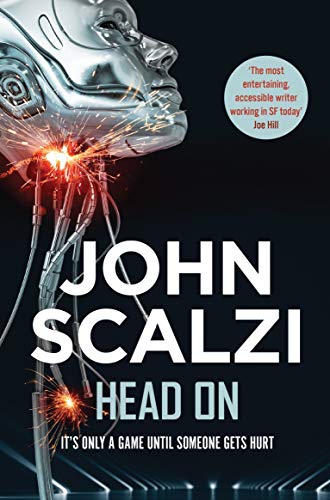 Book cover featuring a metallic robot head with sparks flying from its neck.