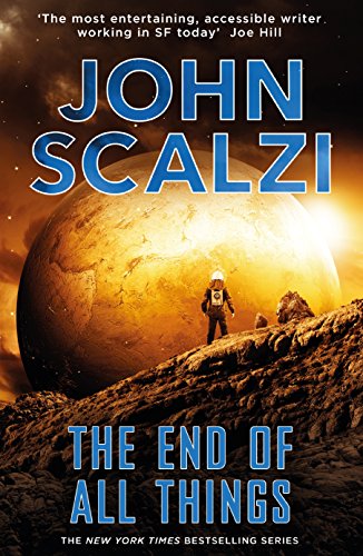 Book cover showing an astronaut standing on a rocky planet before a large sun.