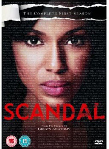 “Scandal” Season 1 DVD cover featuring Kerry Washington’s portrait with red text.