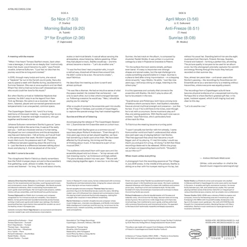 Back cover of The Copenhagen Session Vol. 2 vinyl with tracklist and liner notes.