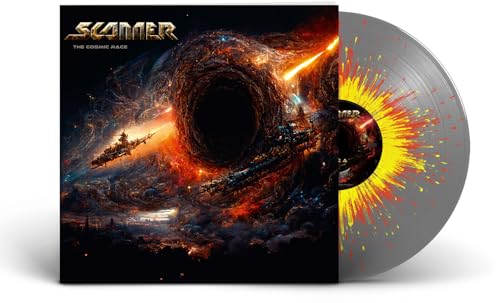 Scanner" vinyl record cover with space art and colorful splatter effect.