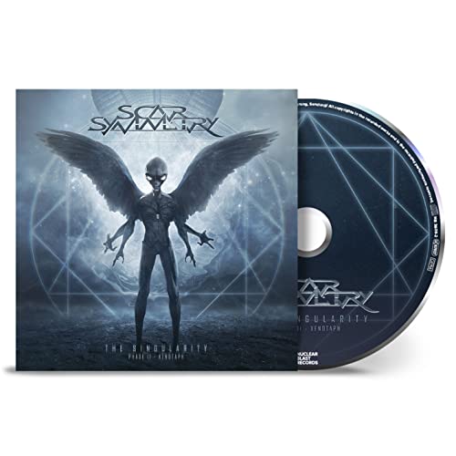 CD case and disc for Scar Symmetry’s “The Singularity” album, featuring alien art.